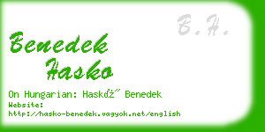 benedek hasko business card