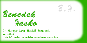 benedek hasko business card